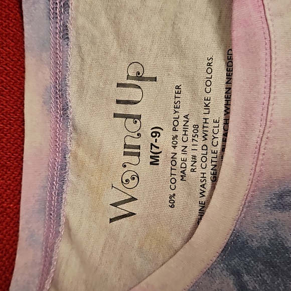 WOUND UP 'Take my advice, I'm not using it' graphic tee Med.(7-9) pink blue EUC - Picture 3 of 6